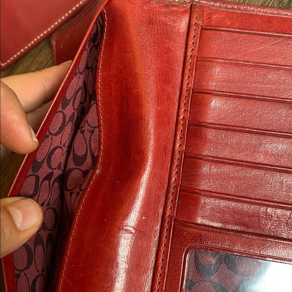 Coach Burgundy Leather Clutch - Picture 5 of 15